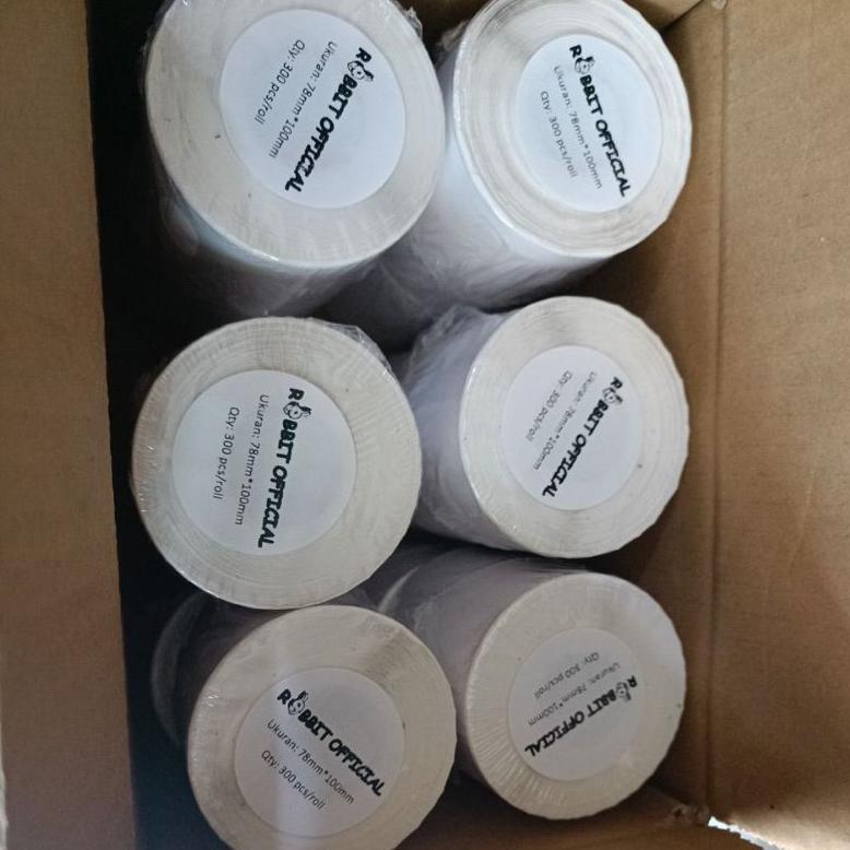 NEW Promo 1 Box Label Thermal 78x100MM 300 Pcs  isi 12 Roll [terbaik][terlaris]