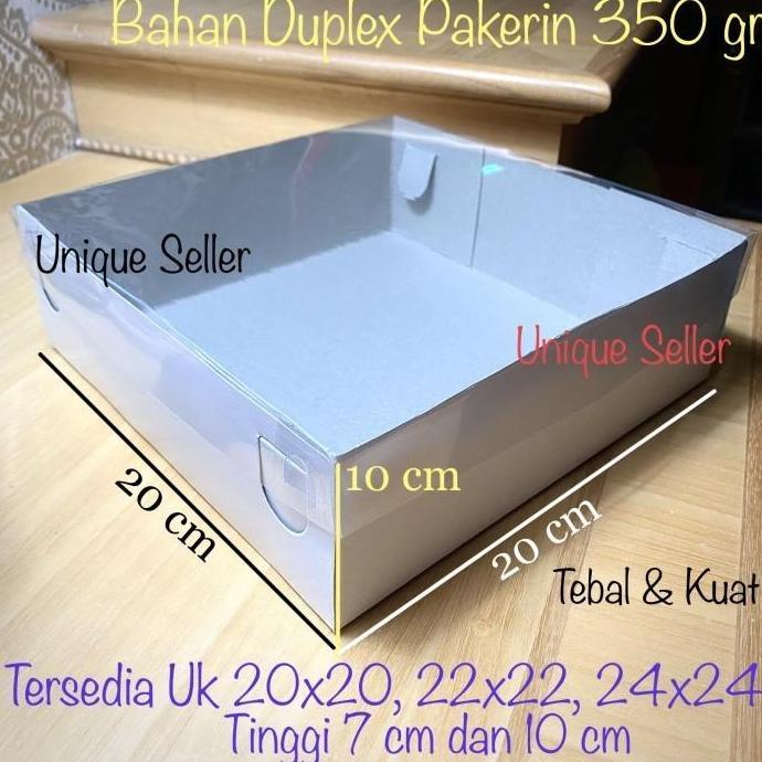 Dus Putih Tutup Mika 20x20x10 / Dus Box Kotak Nasi Kue 20 x 20 x 10