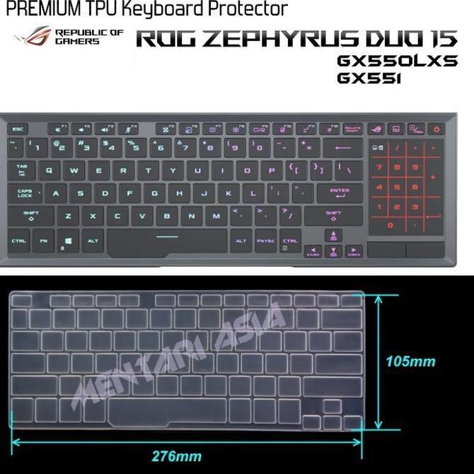 Keyboard Protector ASUS ROG Zephyrus Duo 15 GX550 - PREMIUM TPU Clear