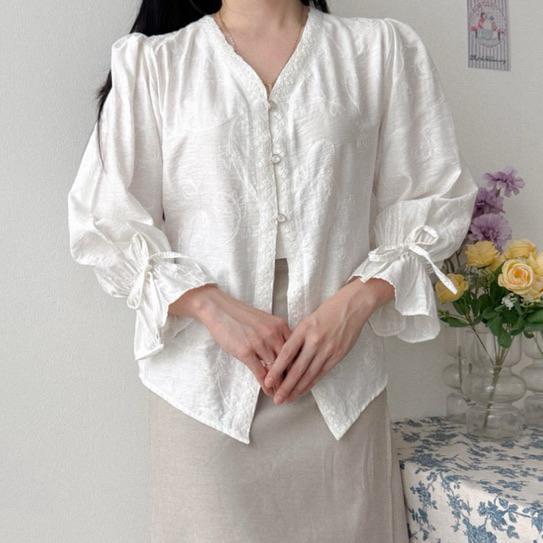 Kanon - Ezra Kebaya Blouse - Blouse Kebaya Modern Motif Bordir Bunga