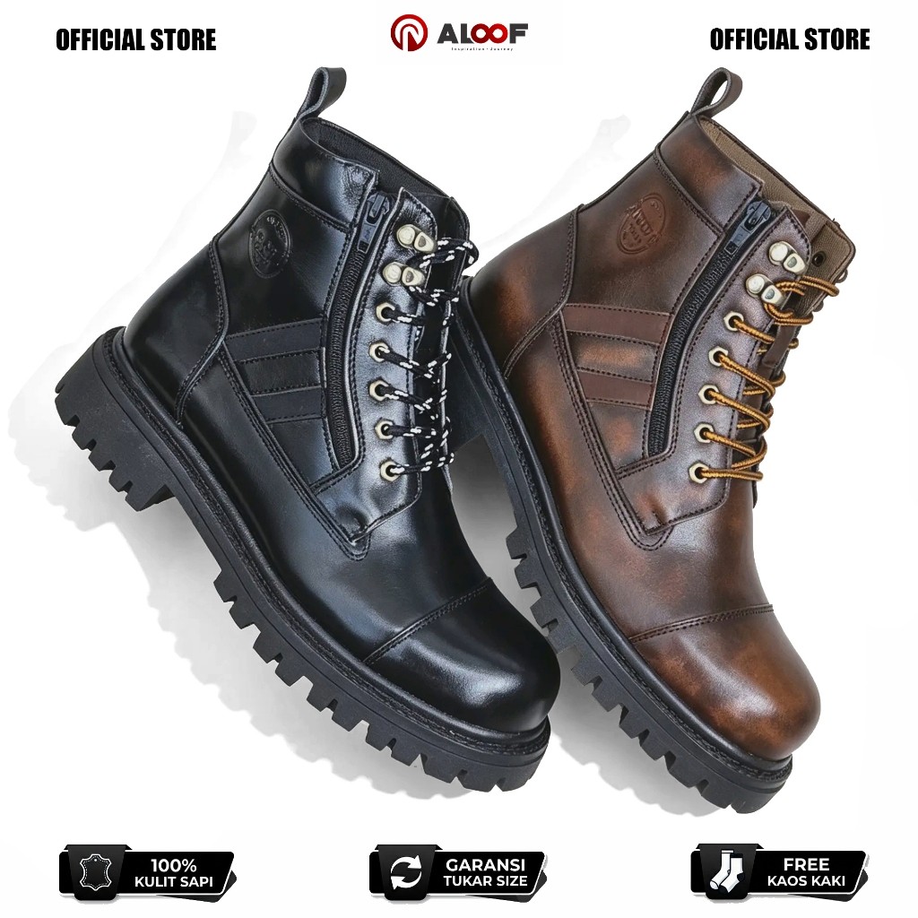 [New] 39-43 Aloof HIBARNA - Sepatu Safety Boots Pria Kulit
