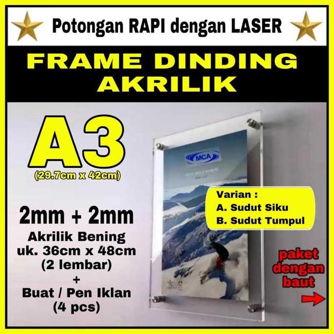 FRAME AKRILIK A3 / BINGKAI POSTER AKRILIK A3 / Acrylic Frame Foto