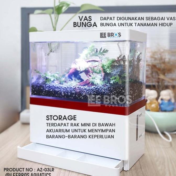Fisher- Aquarium Mini Lengkap Dengan Filter + Led / Aquarium Fullset