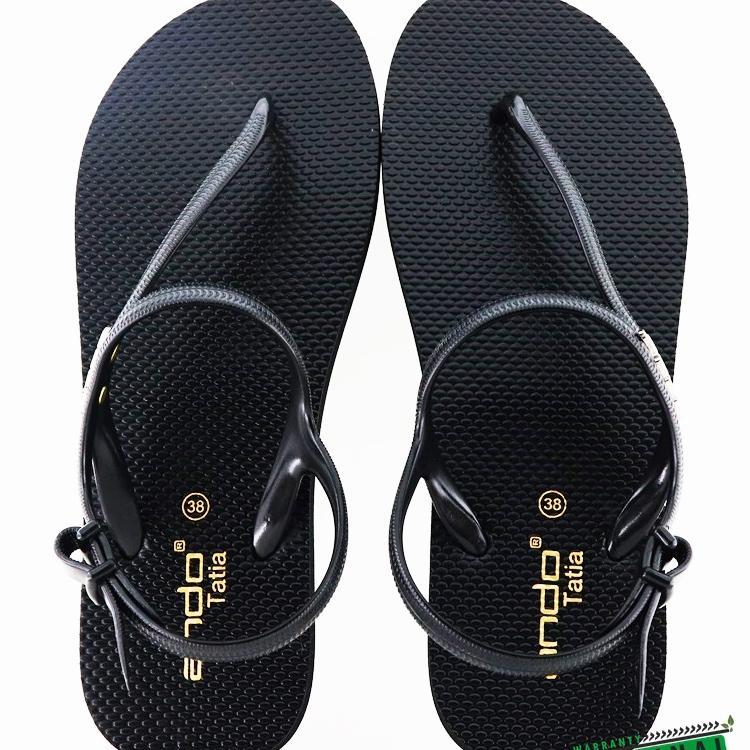 New Ando Tatia Hitam/Emas - Sandal Strapp Wanita Strappy