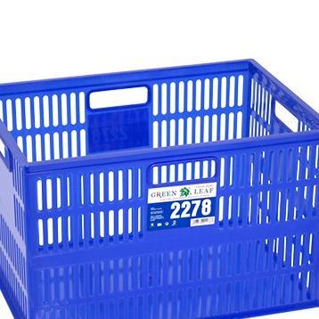 39X28X25 Box Container Green Leaf 2278 Plastik / Keranjang Industri Plastik / Krat Rak Susun Spare P
