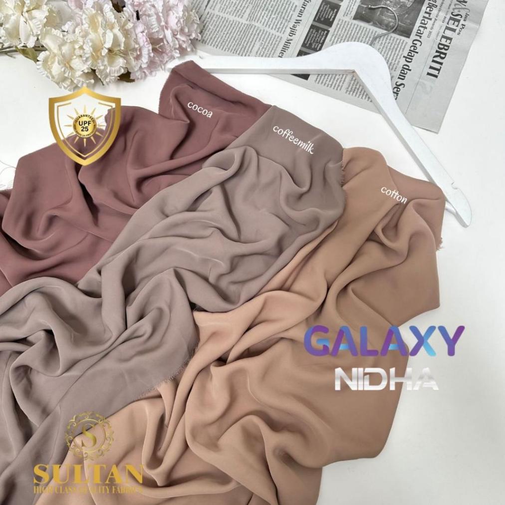 Kain Abaya Sultan Galaxy Nida Anti Uv Upf 25 Polos Lengkap