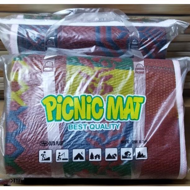 Tikar Plastik Lipat 2 X 3 Meter  Tikar Plastik Picnic Mat Empat Lipat Kuat Dan Tebal