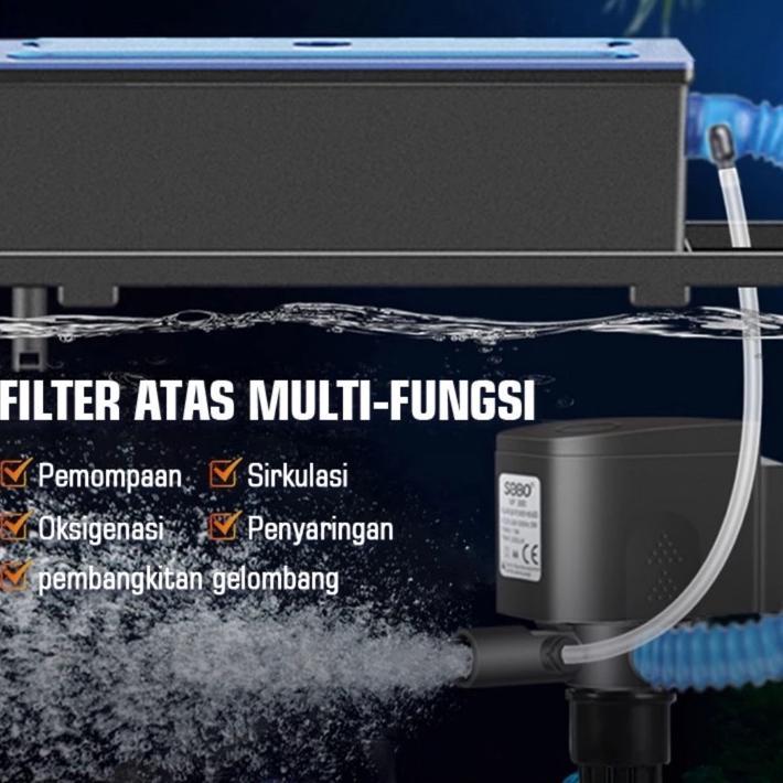 Mesin Top Filter Aquarium Box Filter Pembersih Aquarium Aquascape Lengkap