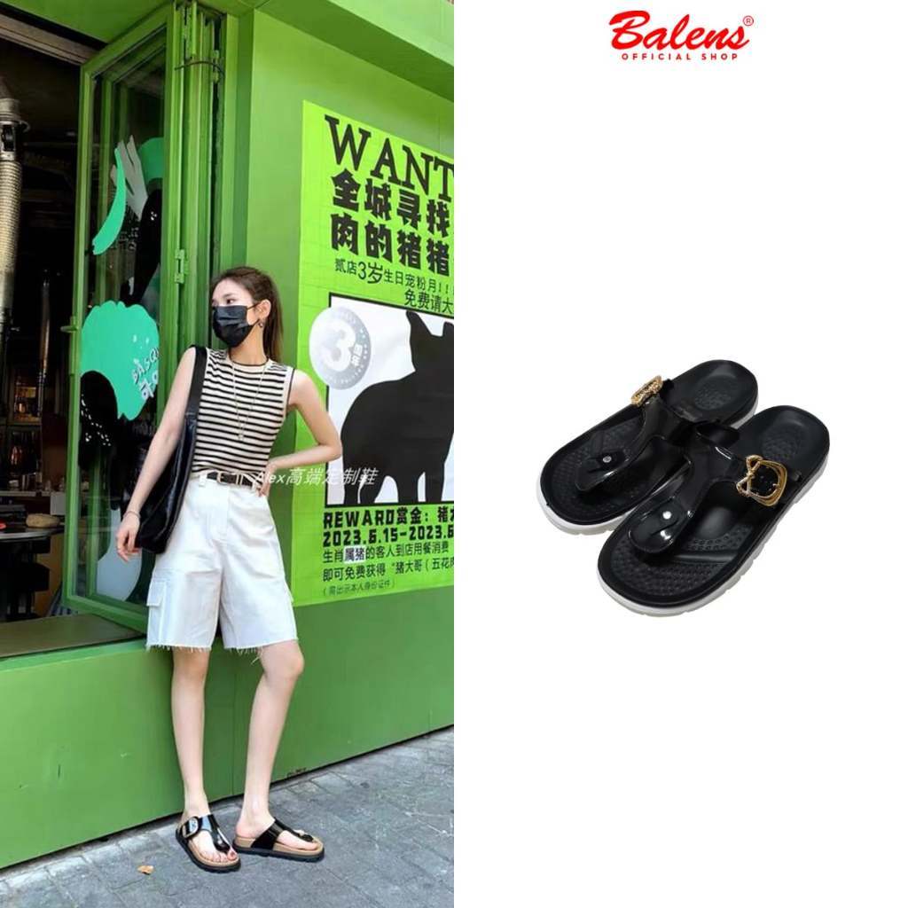 BALENS Sandal Jepit Jelly Sandal Flat Wanita AntiSlip Jepit Fashion Korea 1823