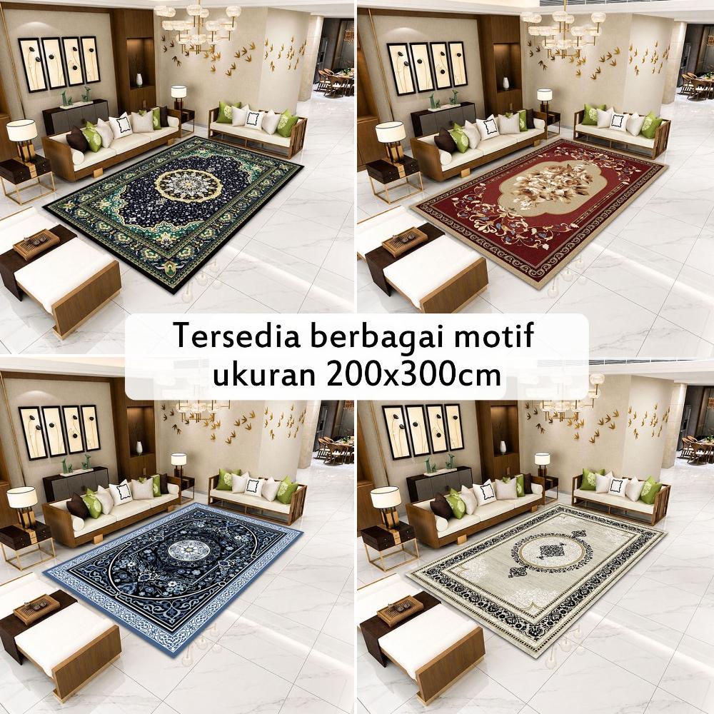 [Umi Yuli] - Karpet Polyester Jumbo 200x300CM Permadani Premium Anti Slip Motif Turky Ruang Tamu