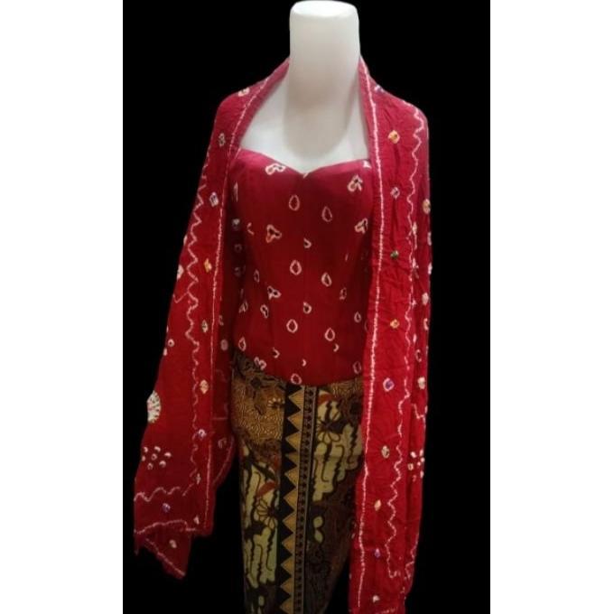 Kamisol Set Selendang Jumputan,Kemben Jumputan