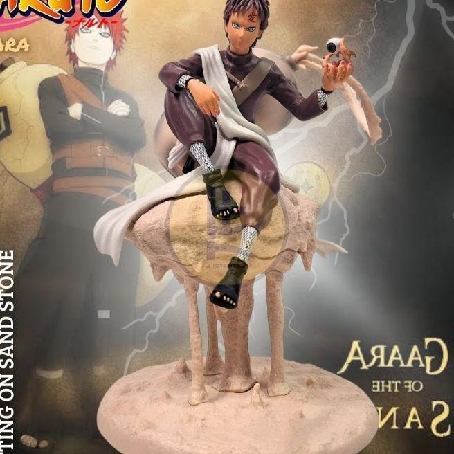 Action Figure Gaara Statue Naruto Sitting On Sand Stone Kazekage