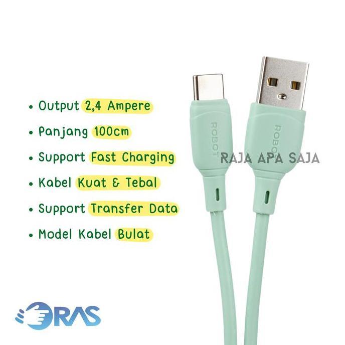 Cell- Kabel Data Charger Type C Robot Fast Charging Casan Tipe C Tepsi