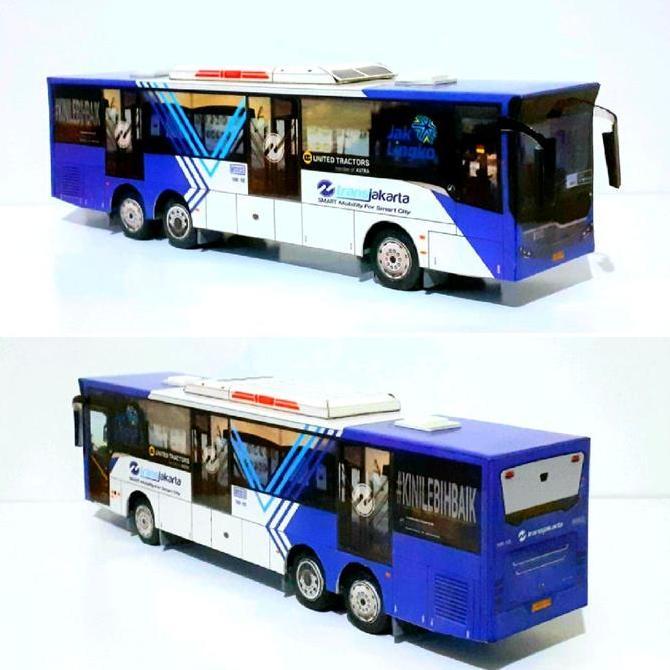 Miniatur Bus Transjakarta Tronton Scania