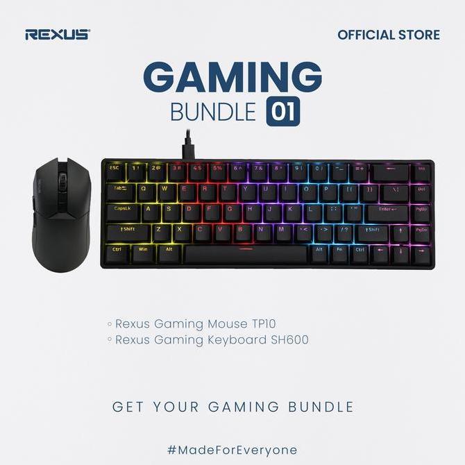 Rexus Gaming Bundle 01 - Mouse Wireless + Keyboard Mechanical ( TP10+SH600 )