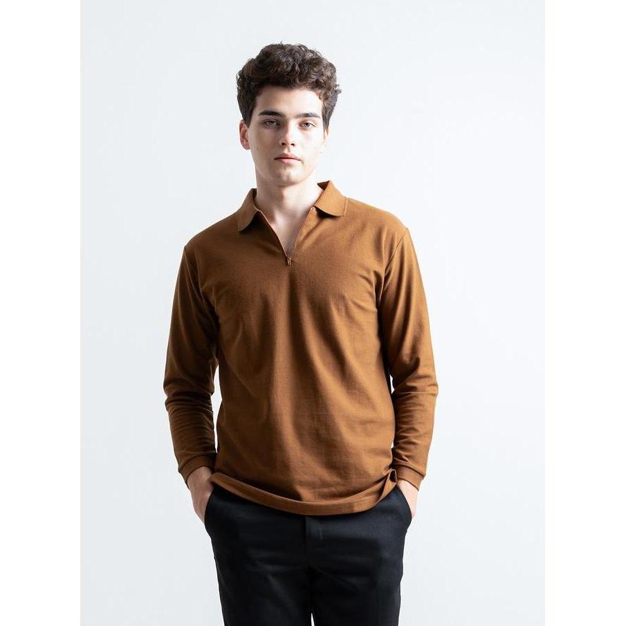 HSRM - Pozi Polo Zipper Long Sleeve | Kaos Polo Pria Lengan Panjang