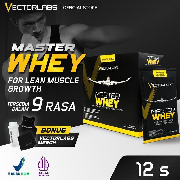 Vectorlabs Vector Labs Master Whey Protein Kemasan Box 14 Sachet Susu Whey Protein Isolate Concentra