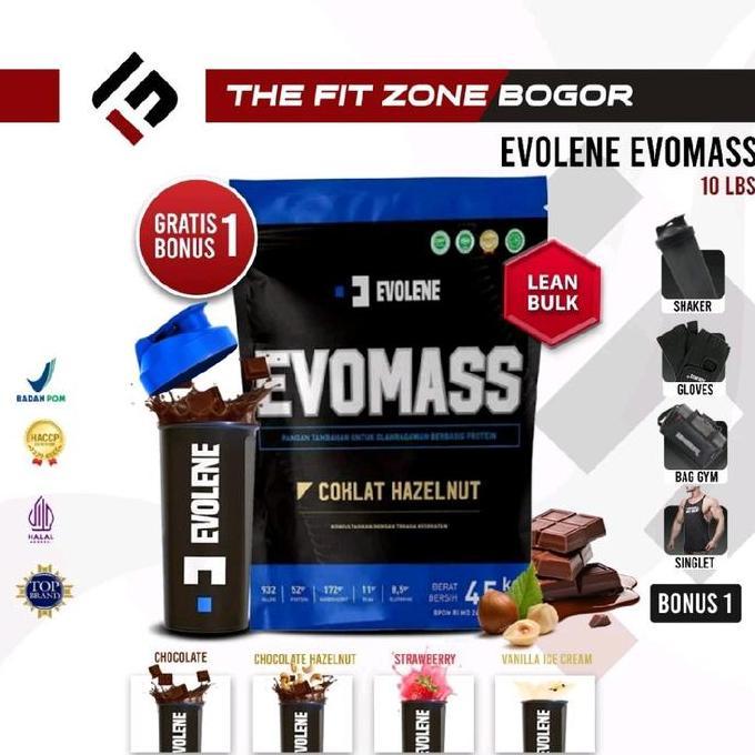 EVOLENE Evomass Gainer 10 Lbs 4500 Gram Weight Gainer HALAL BPOM