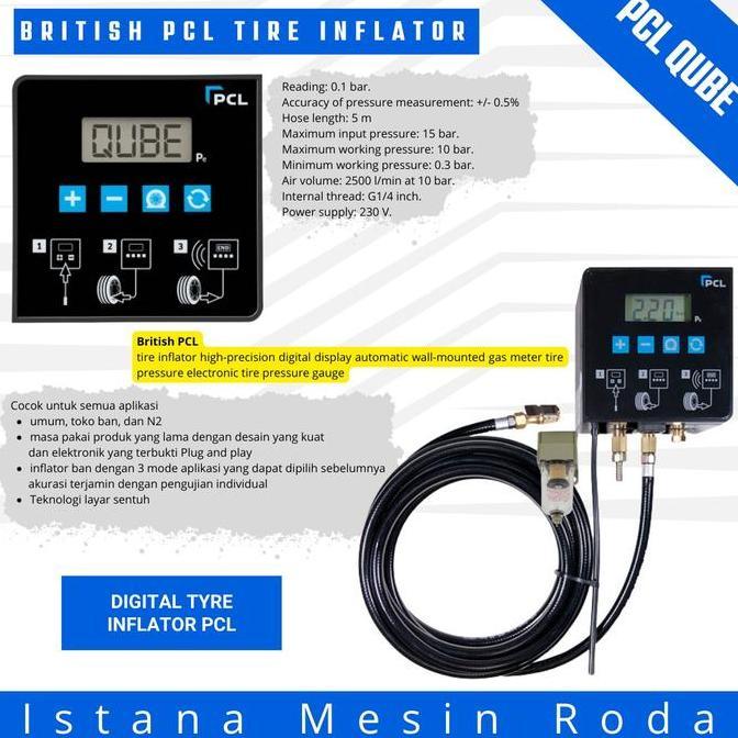 RAMERRAI PCL QUBE Digital Tyre Inflator / alat pengisi ban akurat merk pcl qube