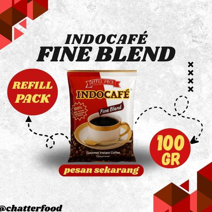 Parling Laris Kopi Indocafe Fine Blend Refill 100Gr / Indocafe Fine Blend Refill / Kopi Hitam Indoca