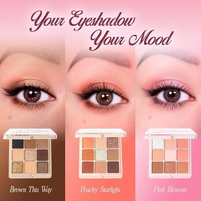 Lily- Reveline Eyeshadow Palette | Make Up Pallete Pink Blossom Peachy Brown Glitter Creamy