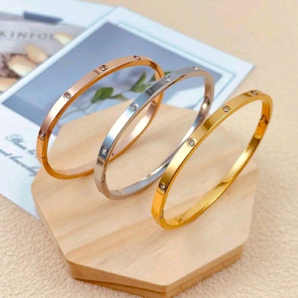 Gelang Wanita Titanium Anti Karat Ctr  - Gelang Tangan Nagita Titanium Anti Karat