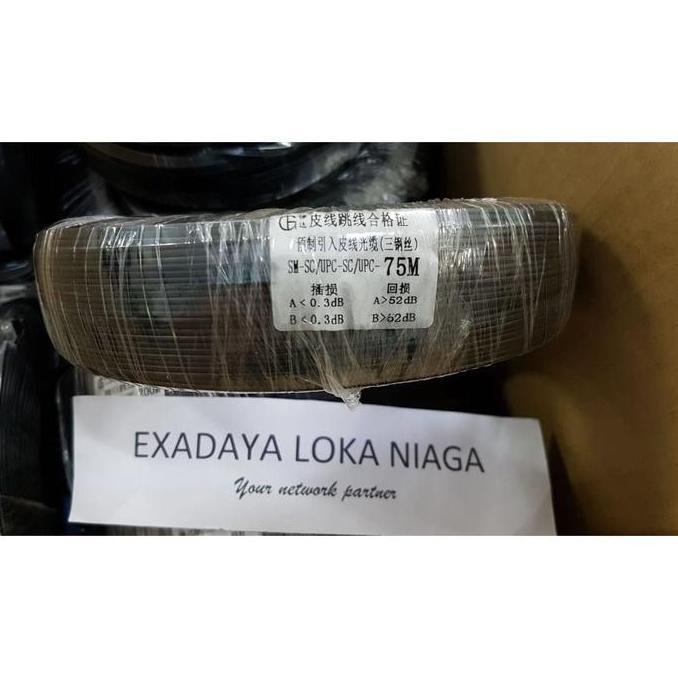 Kabel Fiber Optik FTTH SC Indihome / Drop Wire Core Optic 75 Meter