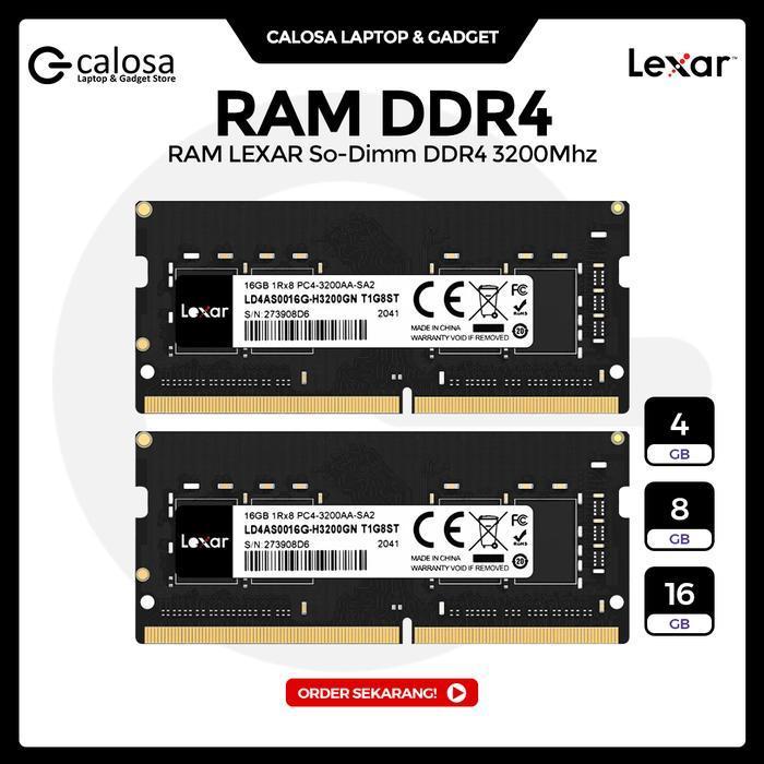 HARGA GROSIR - RAM LAPTOP LEXAR 1.2V SO-DIMM DDR4 4GB 2666/8GB 3200/16GB 3200