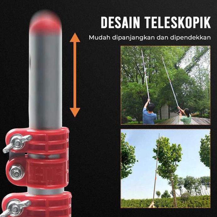 MABUROO Galah Tongkat Pemotong Gergaji Pruning Aluminium Teleskopik