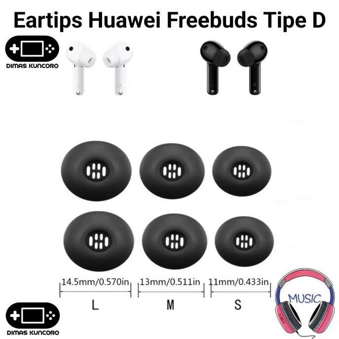Wkpro- Eartips Huawei Freebuds Tipe D Silicone Silicon Eartip Replacement Pengganti Huawei Freebuds 