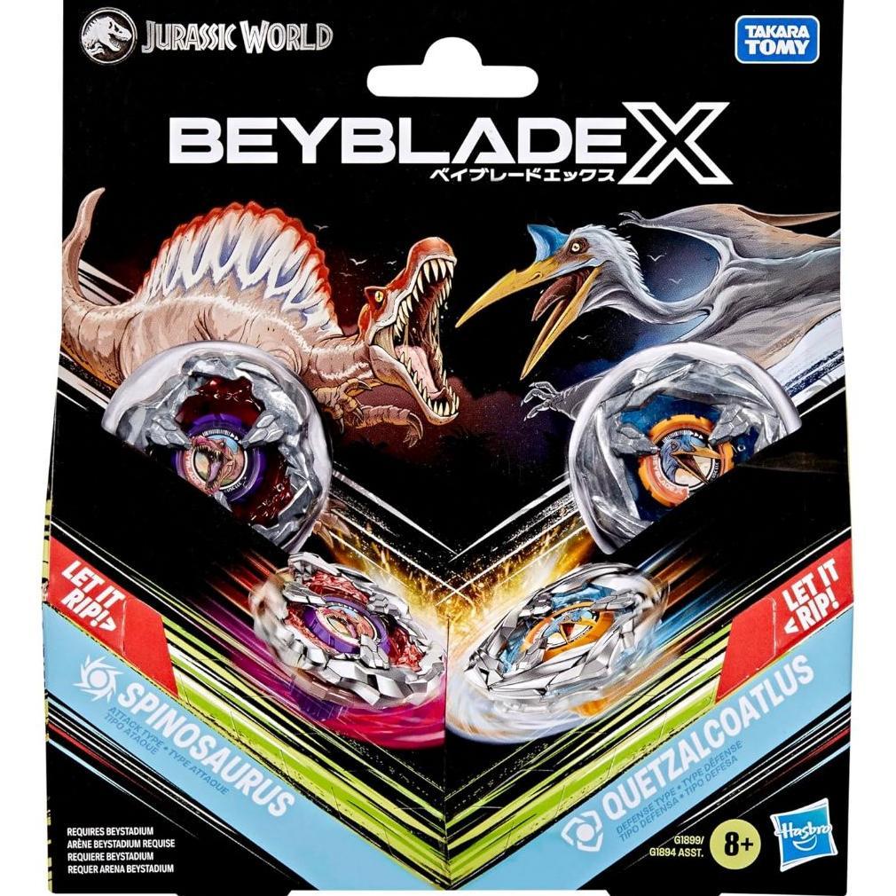 Hasbro Beyblade X Jurassic World Collab Spinosaurus Vs. Quetzalcoatlus Multipack Set