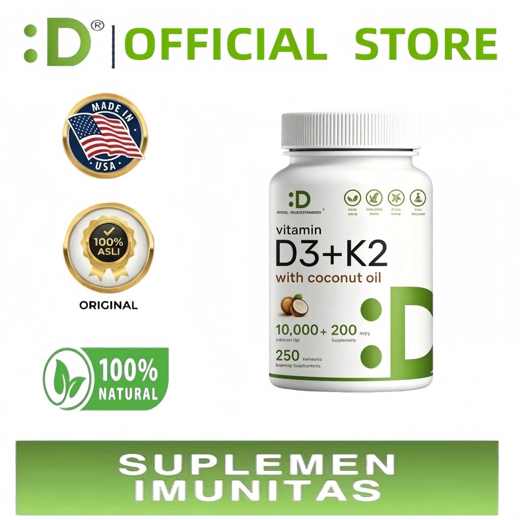 Deal Supplement Vitamin D3 10,IU K2 200mcg Sunflower Seed Oil Deal D3 Coconut Oil Softgels 250 softg