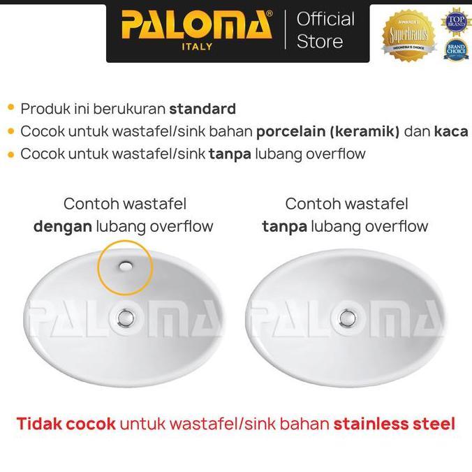 Bath- Paloma Wtp 2311 Afur Stafel Kepala Sifon Pop Up Ste Avur Shtafel Chrome Krom Brass Kuningan
