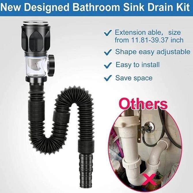 Bath- Sifon Stafel Leher Angsa Pencet Pop Up Anti Bau 87B Avur Afur Buangan Air Cuci Tangan Shtafel 