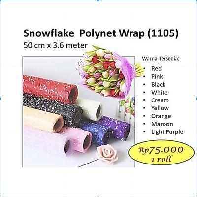 Jaring Salju Kertas untuk Bunga Florist Paper Wrap - Snowflake Polynet 1105 - Putih
