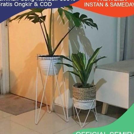 Harve- Standing Pot Bunga Model V / Dudukan Pot Besi Diameter 20Cm Tinggi 50