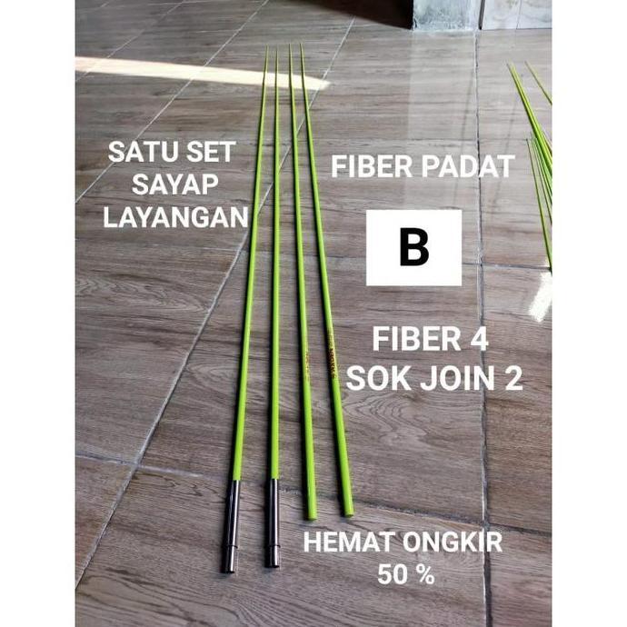 Flashshow- satu set blank fiber sayap layangan gapangan 100cm  150cm 200cm