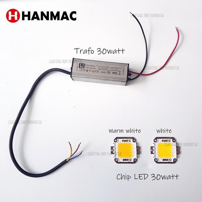 Lampu mata led chip cob 30watt trafo driver ip65 24-36V DC 900mA