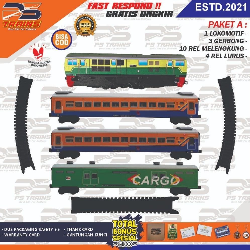 [NEW] Mainan Miniatur Kereta Api Indonesia (BISA JALAN) BB304 Ekonomi Cargo