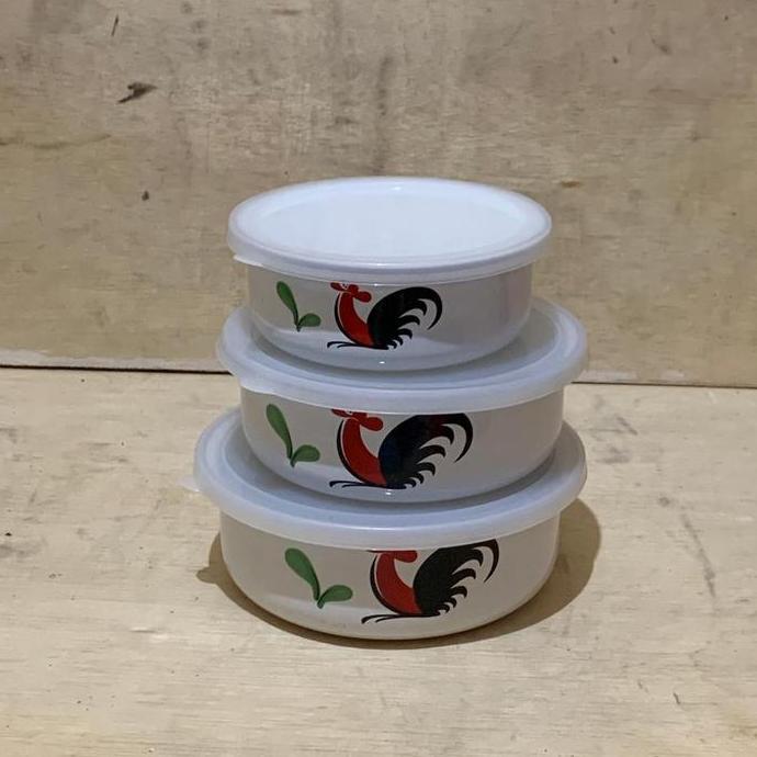 &<&<&<&] Mixing Bowl Enamel Susun 3 Ayam Jago KIG Group