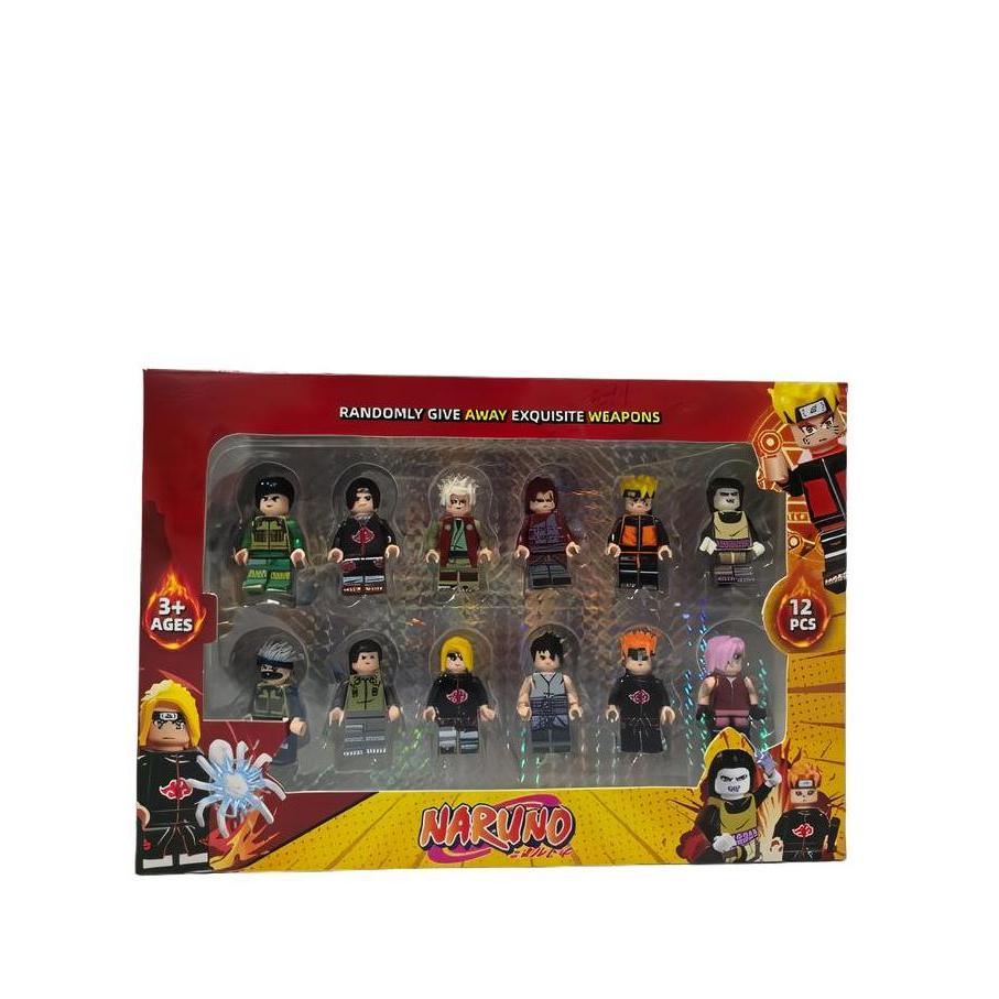 Abdul_Salam81 - Mainan Anak Action Figure One Piece Naruto Brick Figur Kecil 12 Pcs Aksesoris Mini |