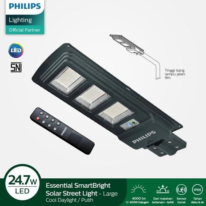Promo, Lampu Jalan Led Pju Solar Cell Philips Brc010 Smd All In 1 Streetlight