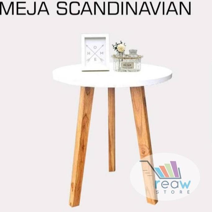 REGAVASTORE Meja Tamu Kayu Scandinavian Minimalis Bulat / Coffee Table