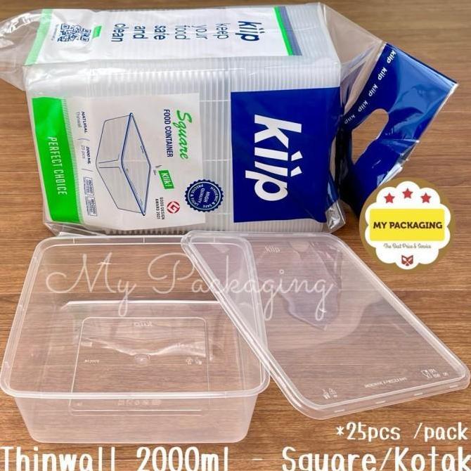 KIIP Thinwall Square 2000ml Kotak - 25 pcs