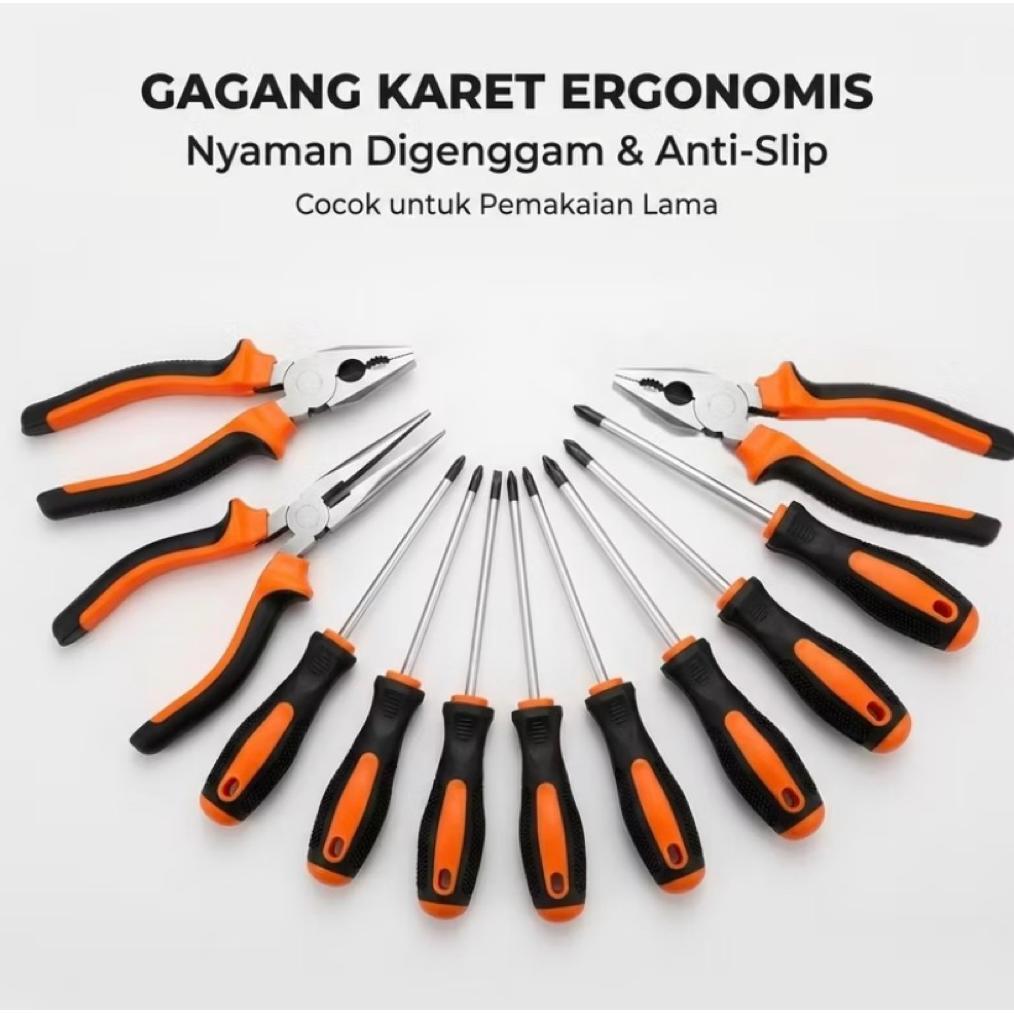 ( Tool Box Full Metall Set Lengkap 85 Pcs Tool Box Perkakas Kunci Sok Set Tool Box Kunci Shock ( Too