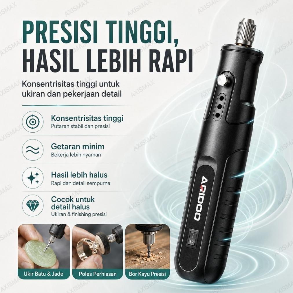 Bor Mini bor mini listrik ARIDOO Bor Mini Grinder Set Mesin Ukir Poles Gerinda Listrik Alat Ukir Gra