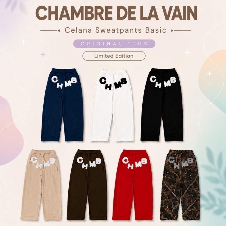 [ORIGINAL 100%] Celana Sweatpants Chambre De La Vain - Sweatpants CHMB - Celana Chmb Purdy Black - C