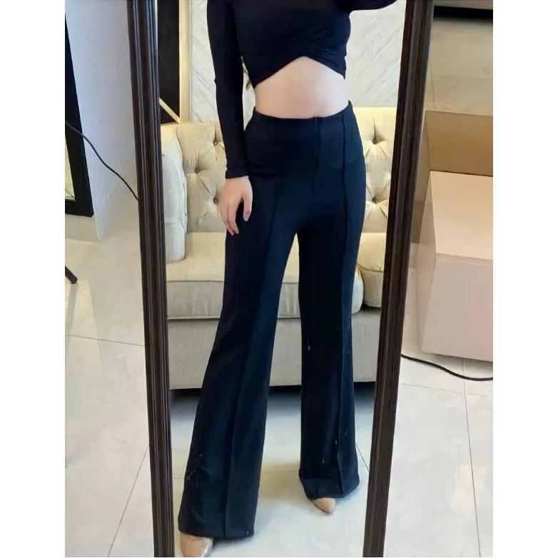 Hn-06 Celana Cutbray Wanita Scuba Jumbo Celana Cutbray Highwaist Wanita Scuba Bb 40-105 Big Size