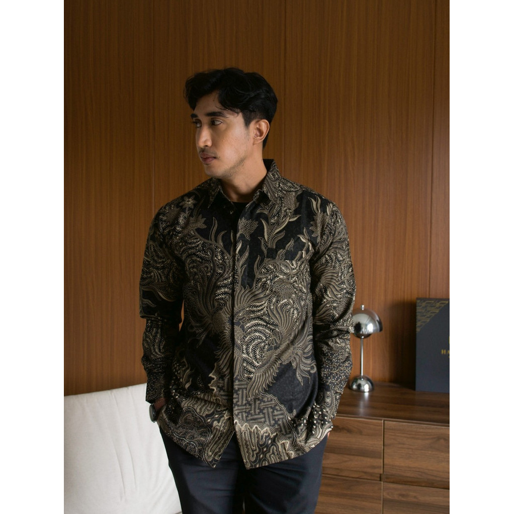 Hardi Batik - RIZKY BLACK | Kemeja Batik Pria Lengan Panjang