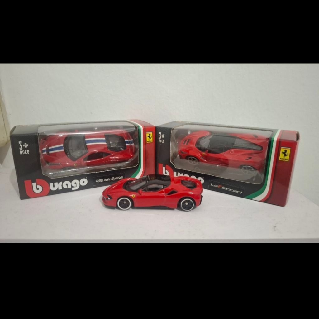 Bburago Ferrari 458 Speciale, SF90 Stradale & LaFerrari (Unsealed)